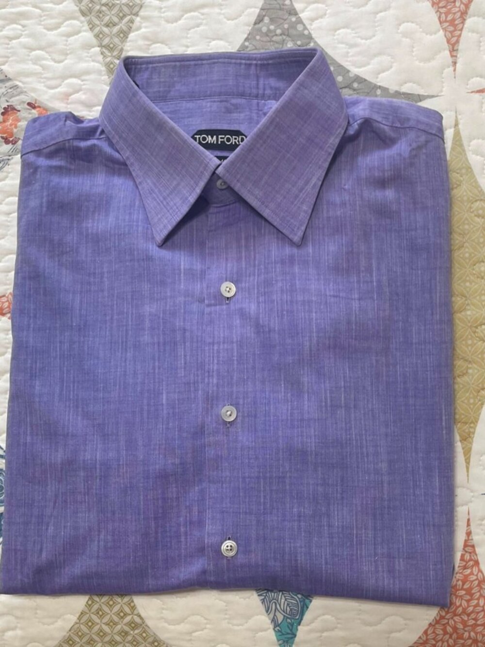 Tom Ford Dress Shirt 17 3/4 Purple French Cuff